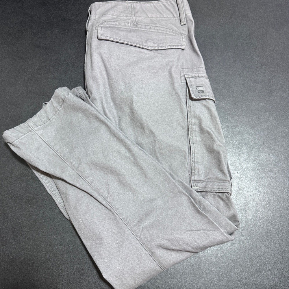 G-Star Raw Rovic Zip 3D Cargo Pants Mens 40x32 Grey Solid Tapered Cotton